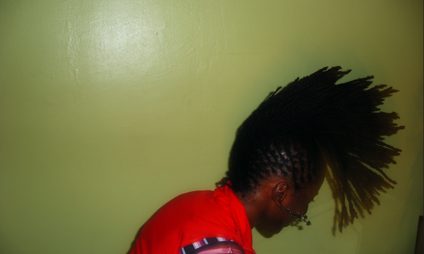 Loc mohawk updo natural hairstyle — creative loc styling Brooklyn loctician